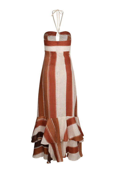 Sevillana Linen Dress / Terra Stripes